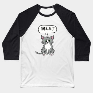 Purrfect Cat Pun Baseball T-Shirt